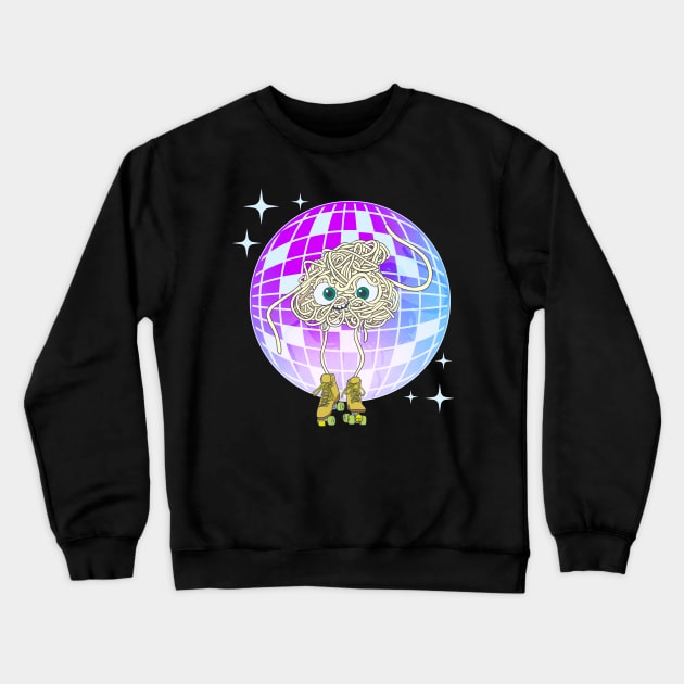 Spaghetti Roller Disco Crewneck Sweatshirt by NotBlandly